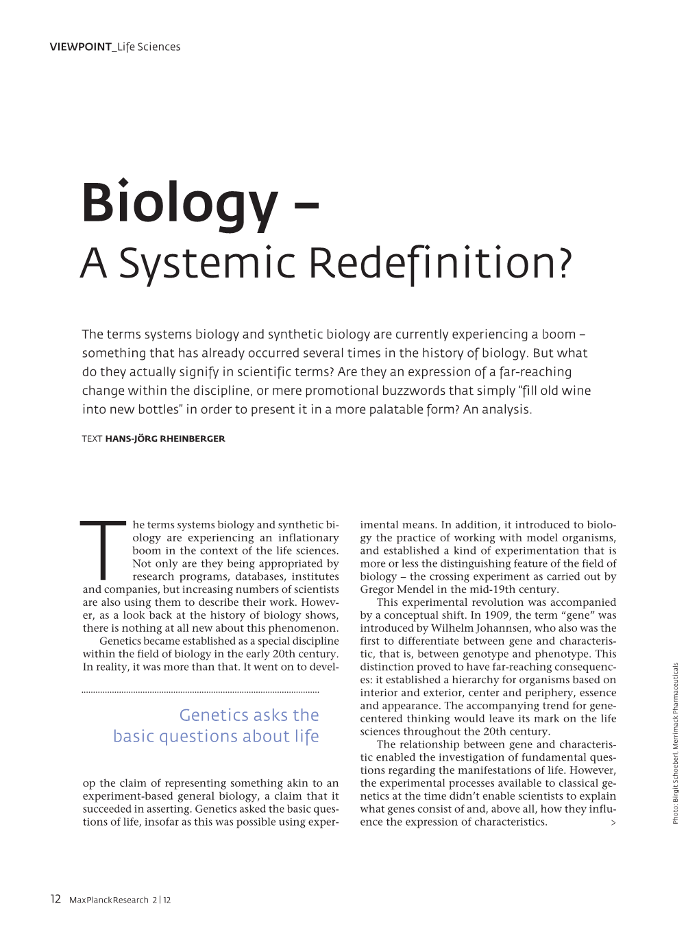 Biology – a Systemic Redefinition?