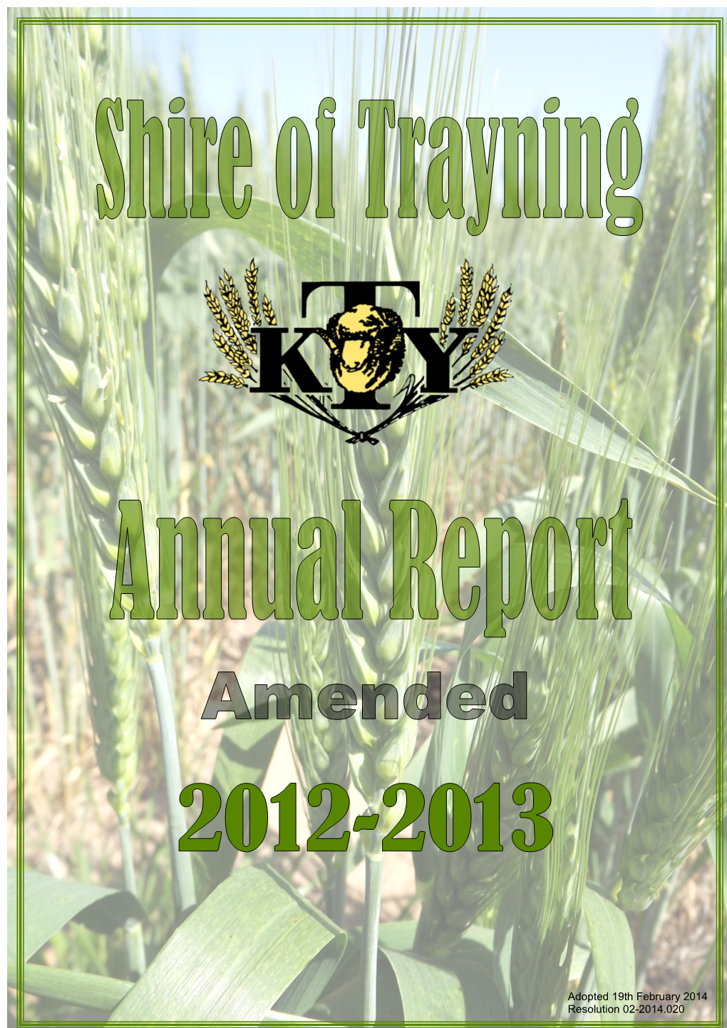 Shire of Trayning Annual Report 2012/2013