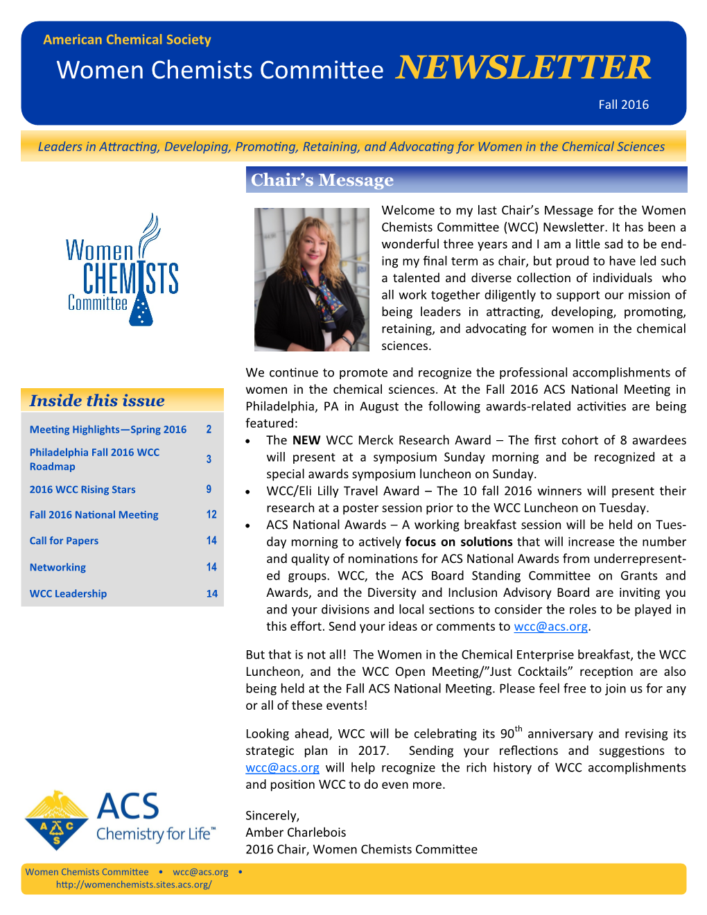 Women Chemists Committee NEWSLETTER Fall 2016