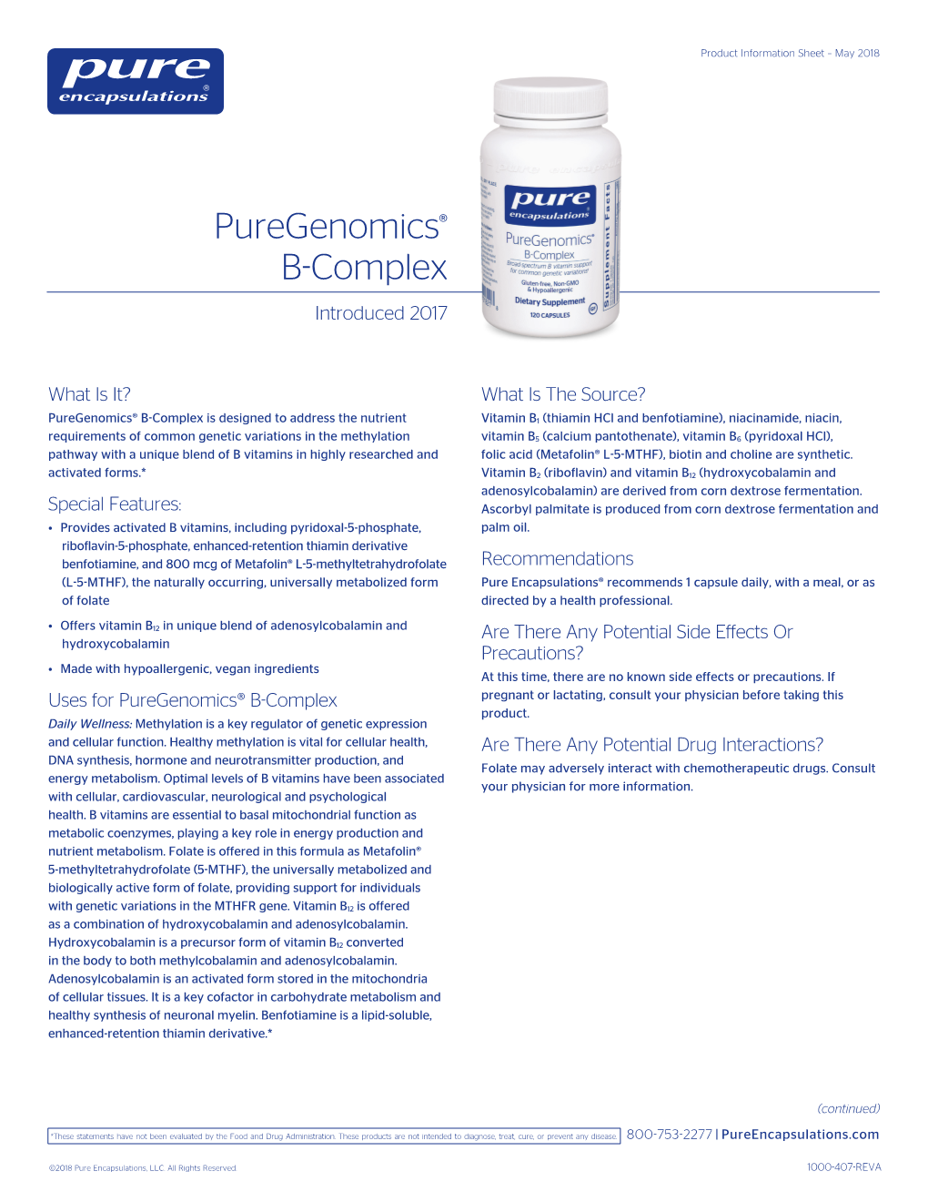 Puregenomics® B-Complex 120'S