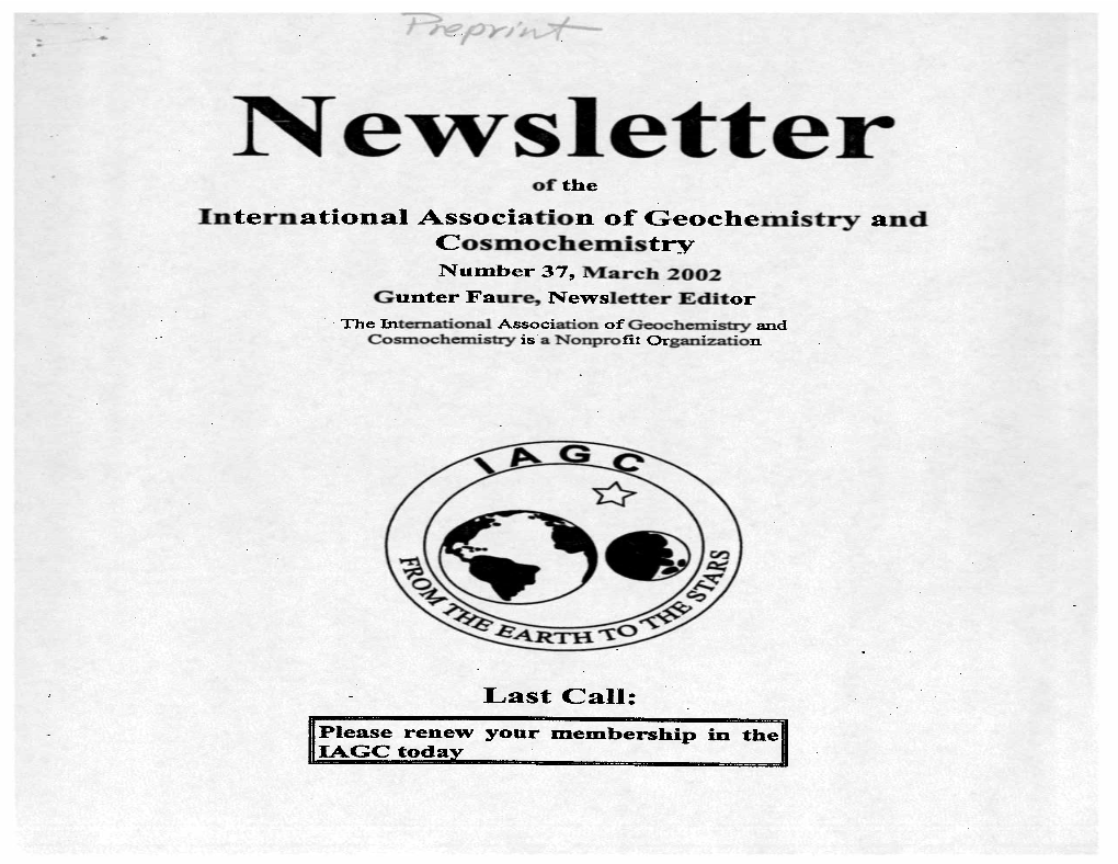 International Association of Geochemistry and Cosmochemistry