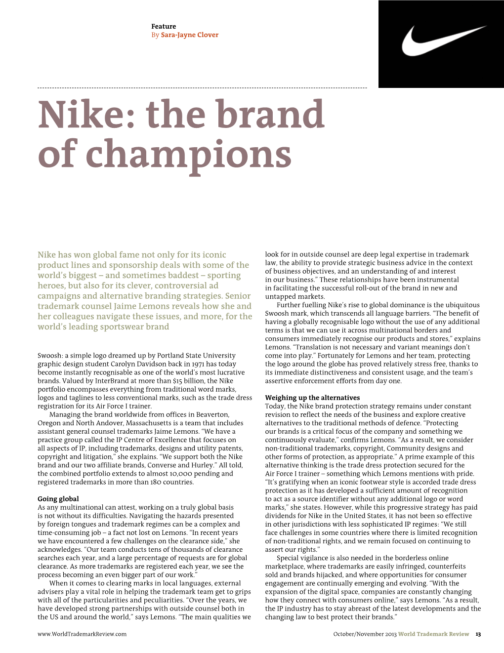 Nike: the Brand of Champions