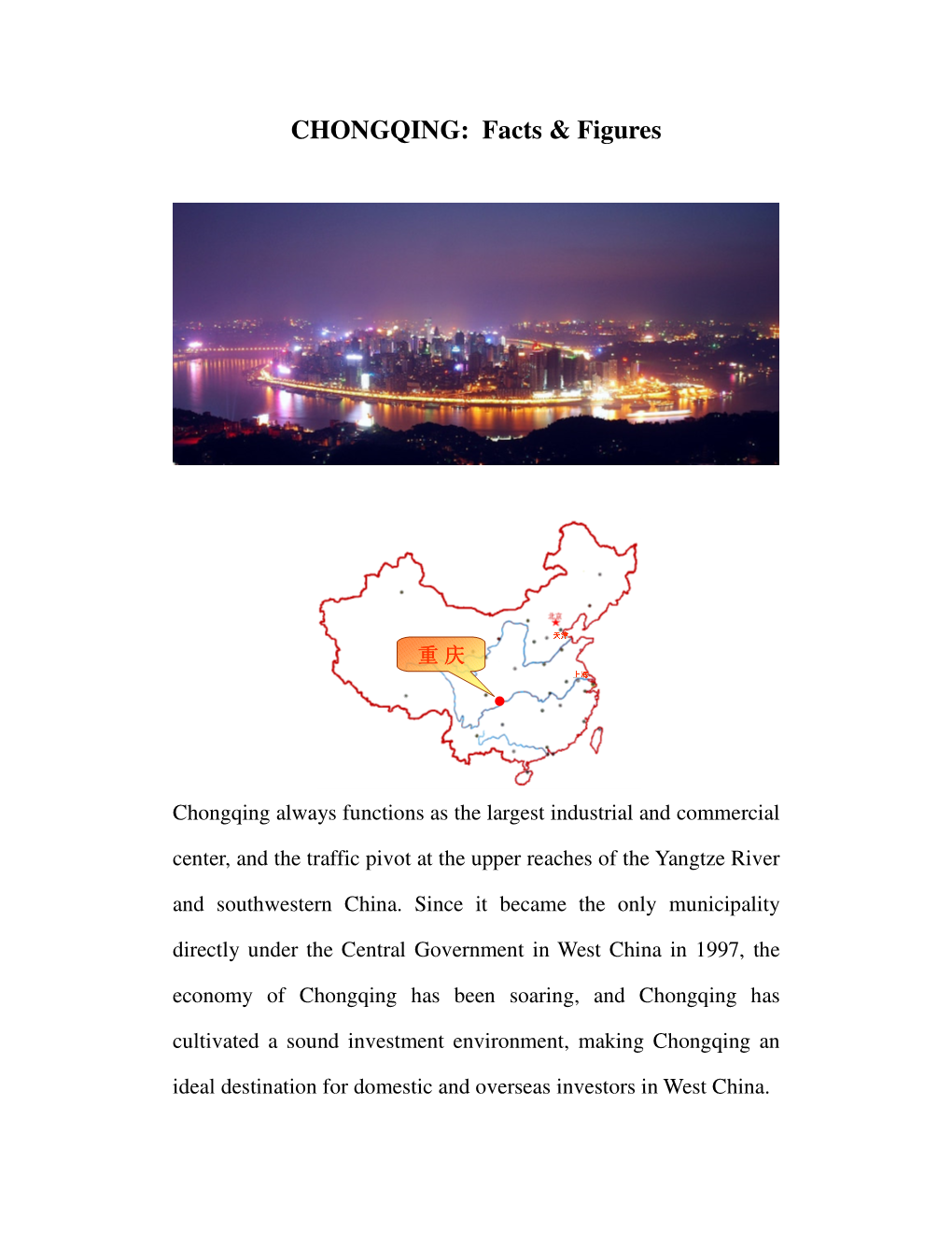 CHONGQING: Facts & Figures