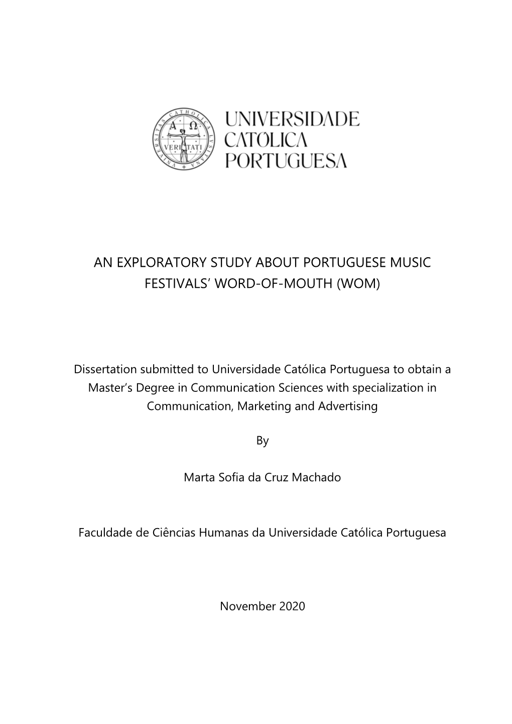 An Exploratory Study About Portuguese Music Festivals' Word-Of