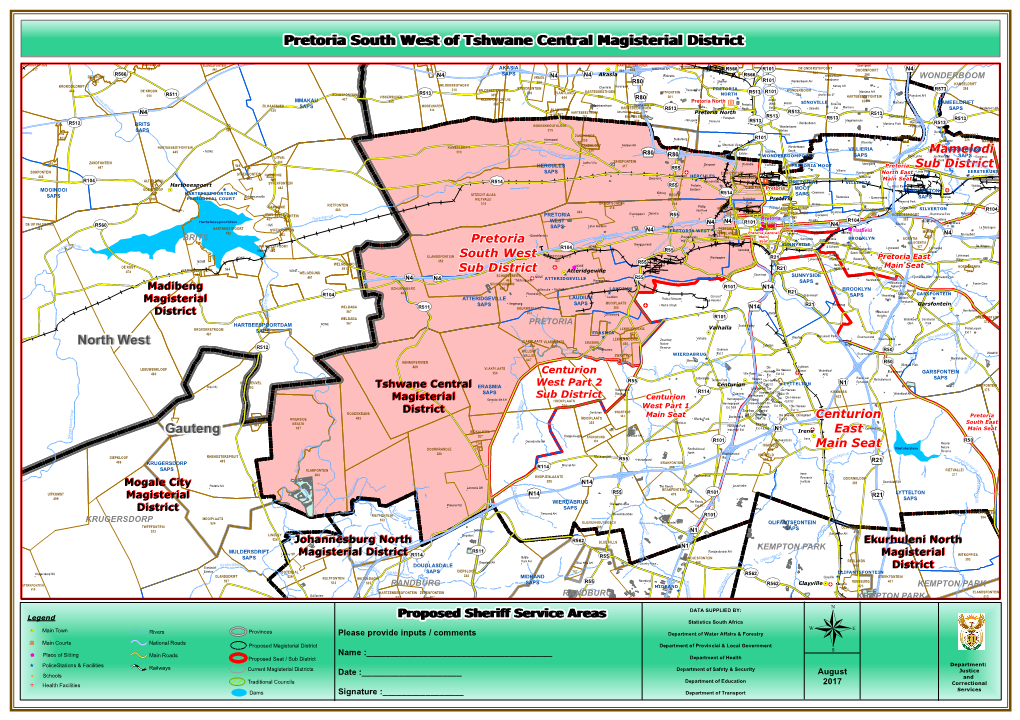 Gauteng North West Pretoria South West of Tshwane Central