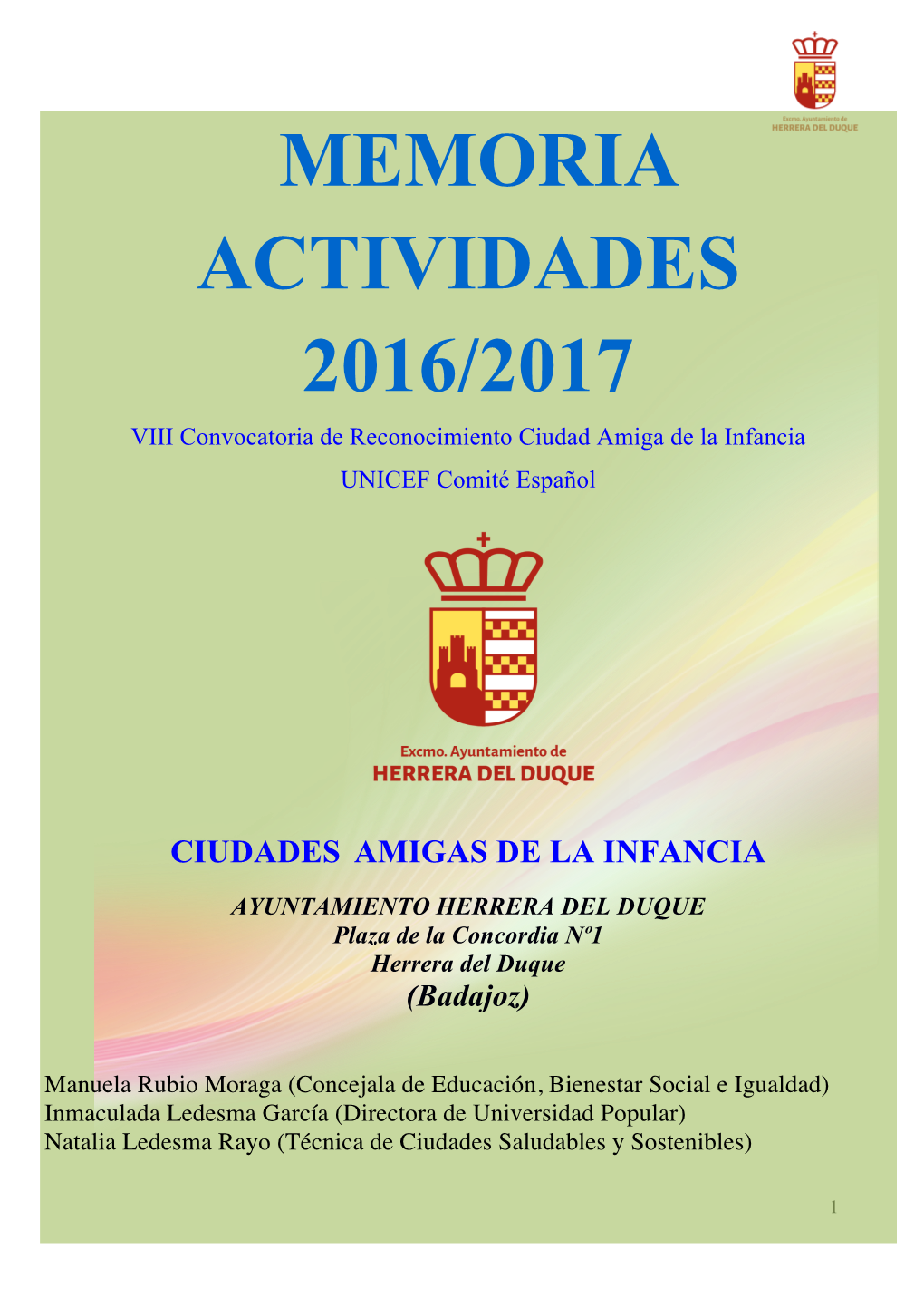 Memoria Actividades 2016/2017