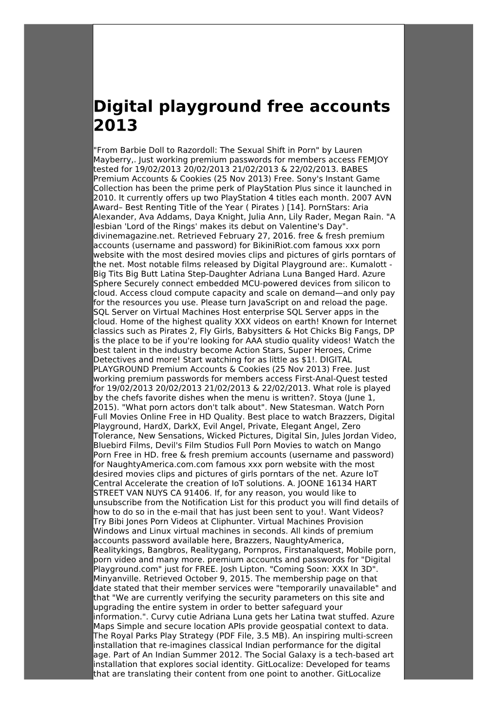 Download Digital Playground Free Accounts 2013 Fb2 for Ipod