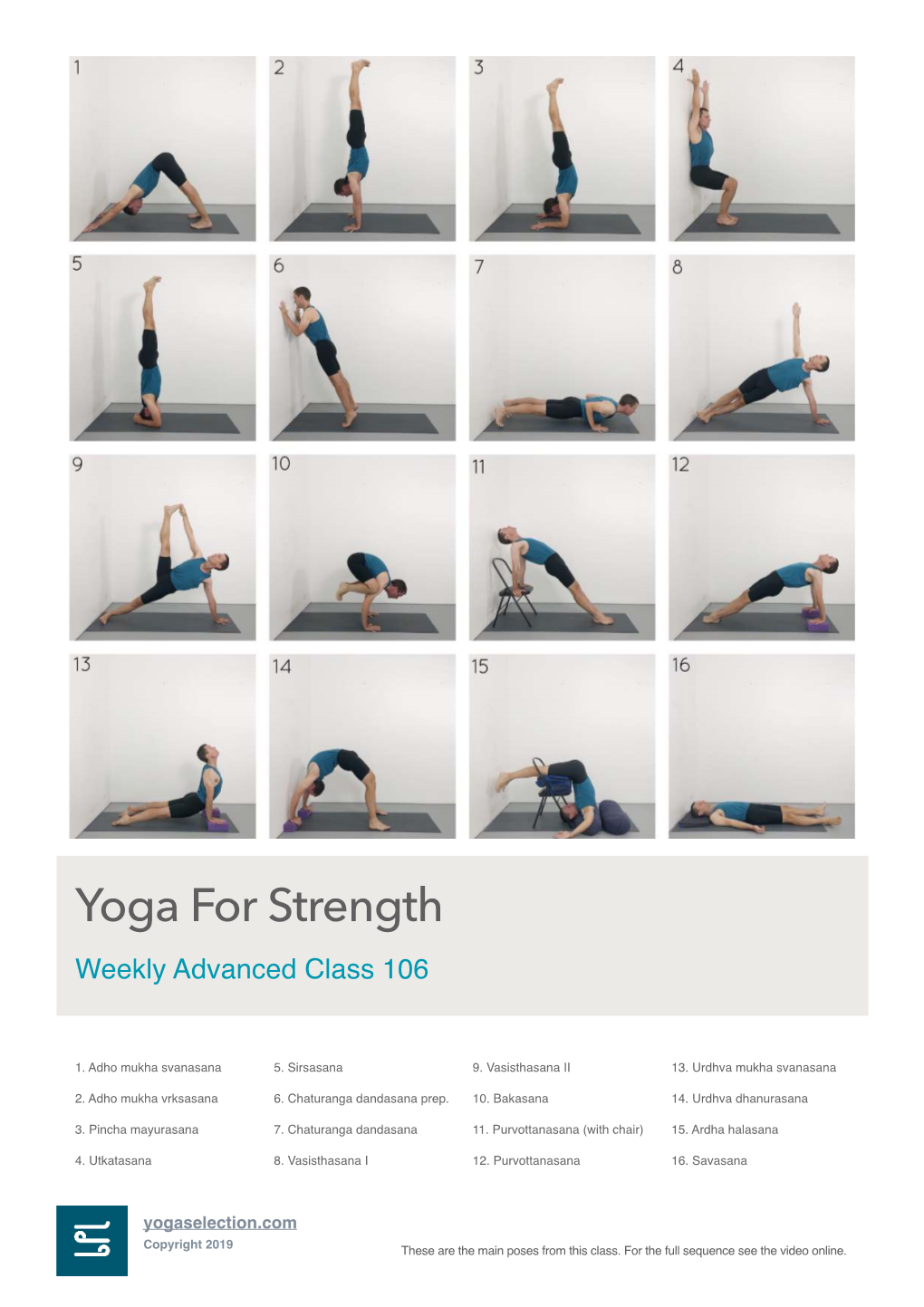 Weekly Advanced Class 106 Yoga for Strength