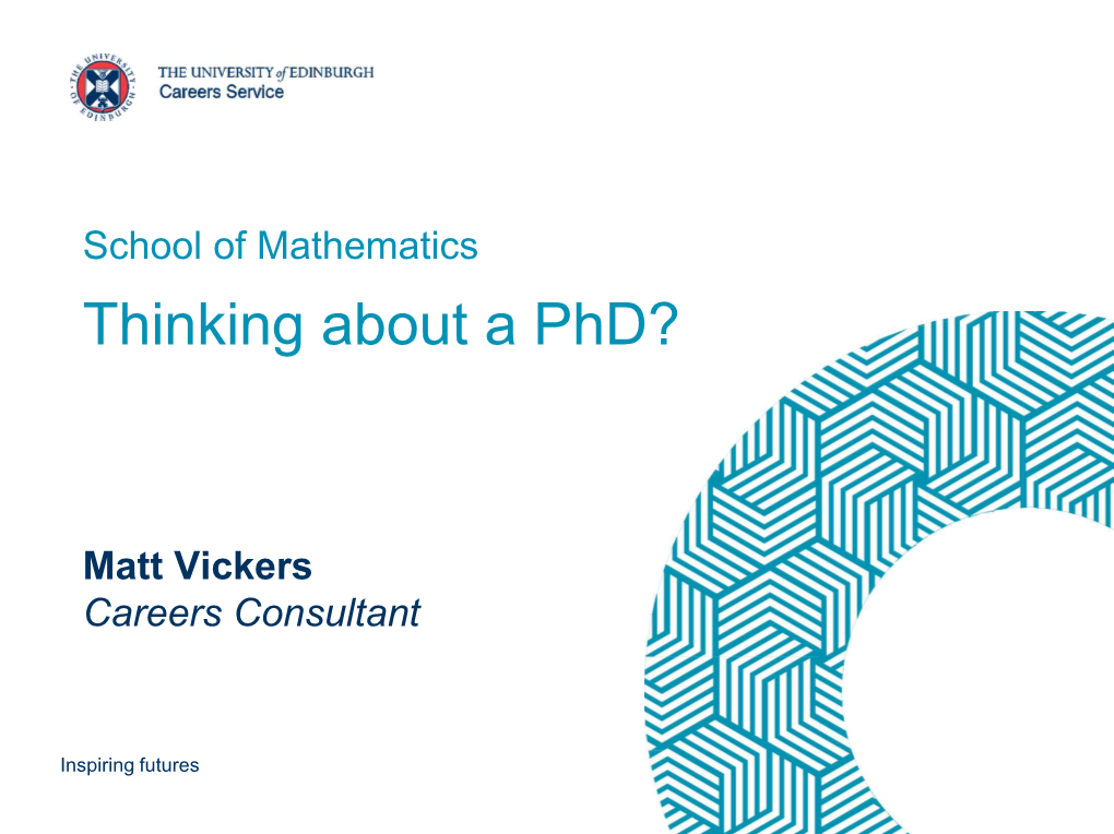 Thinking About a Phd?