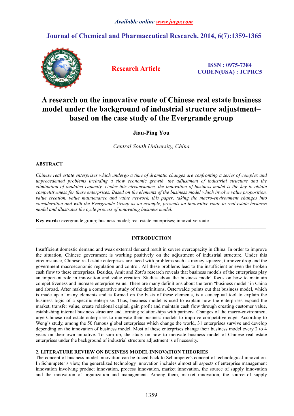 A Research on the Innovative Route of Chinese Real Estate Business Model