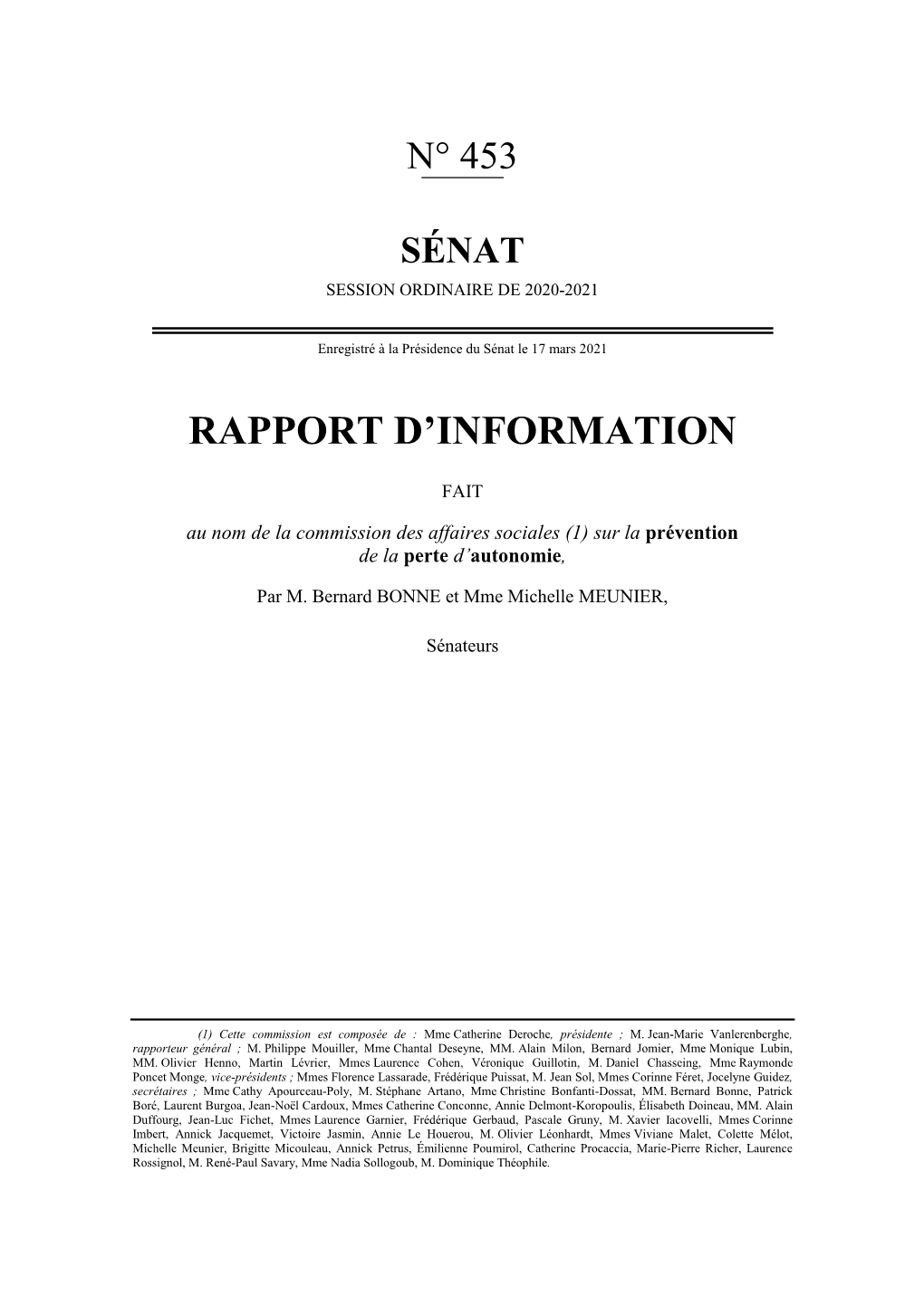 Rapport D'information