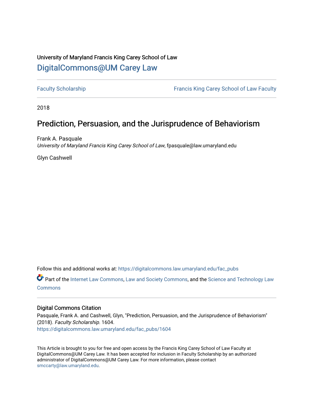 Prediction, Persuasion, and the Jurisprudence of Behaviorism