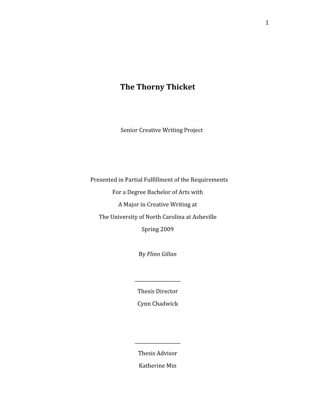 The Thorny Thicket