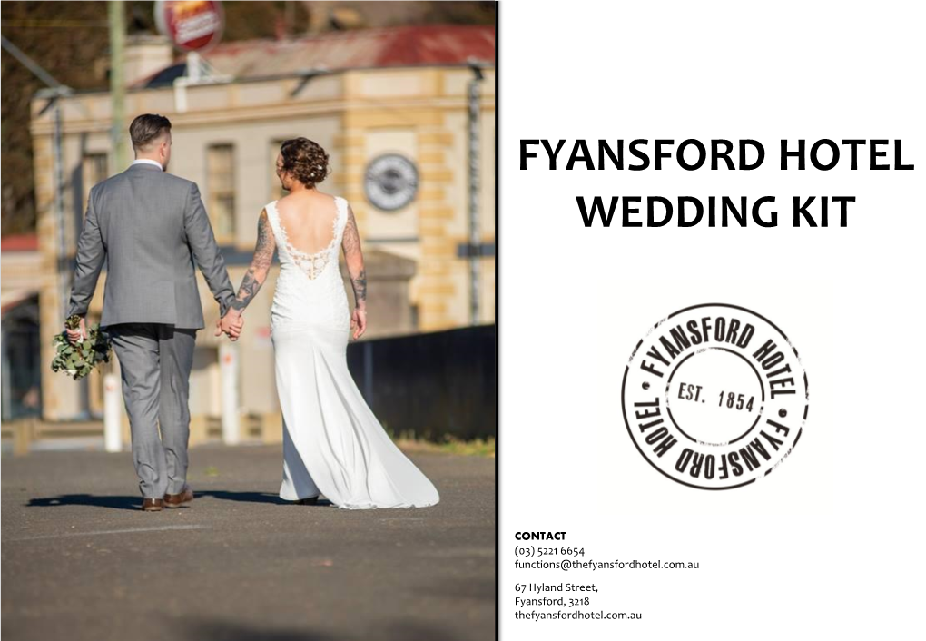 Fyansford Hotel Wedding Kit