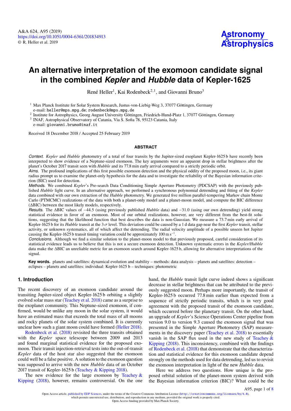 An Alternative Interpretation of the Exomoon Candidate Signal in the Combined Kepler and Hubble Data of Kepler-1625