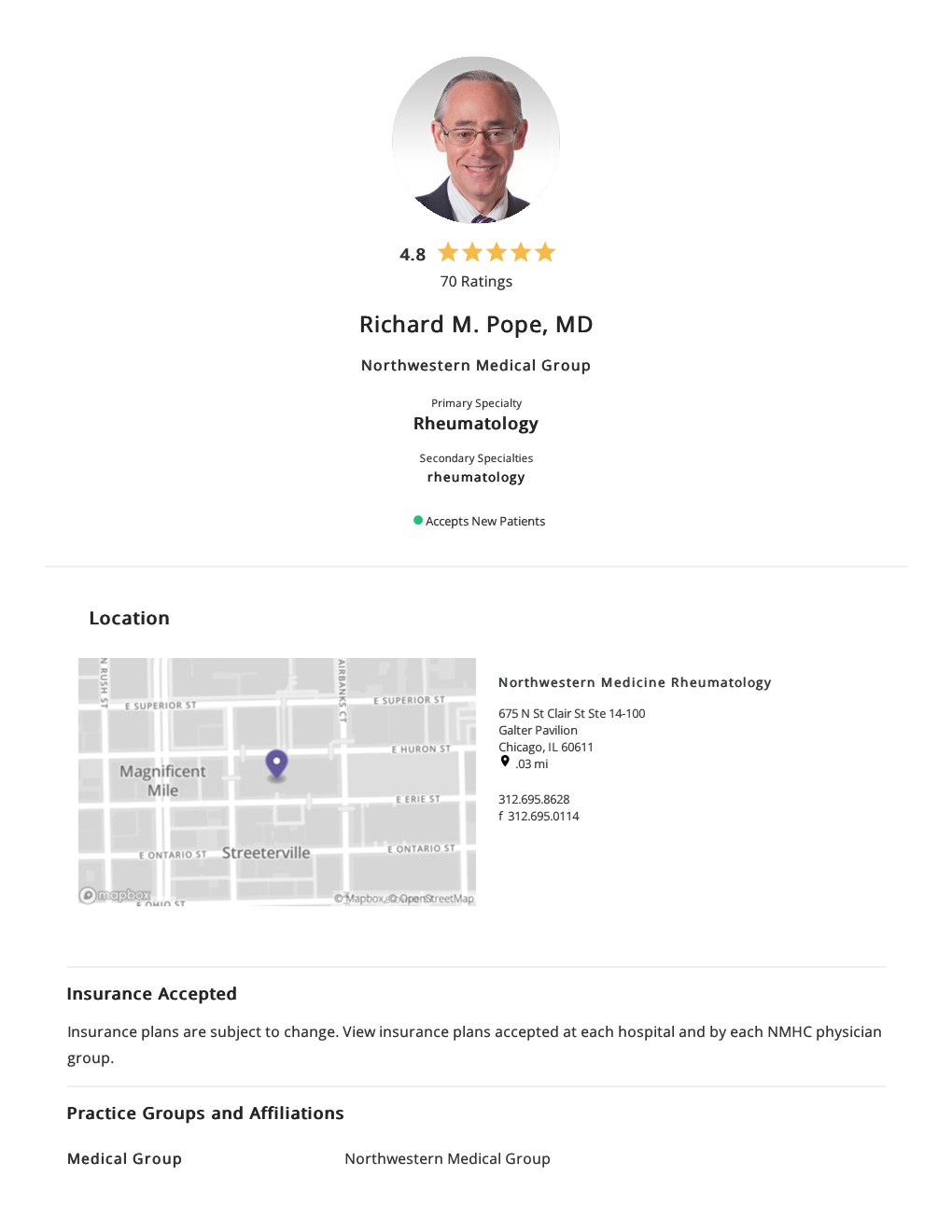 Richard M. Pope, MD Northwestern Medical Group