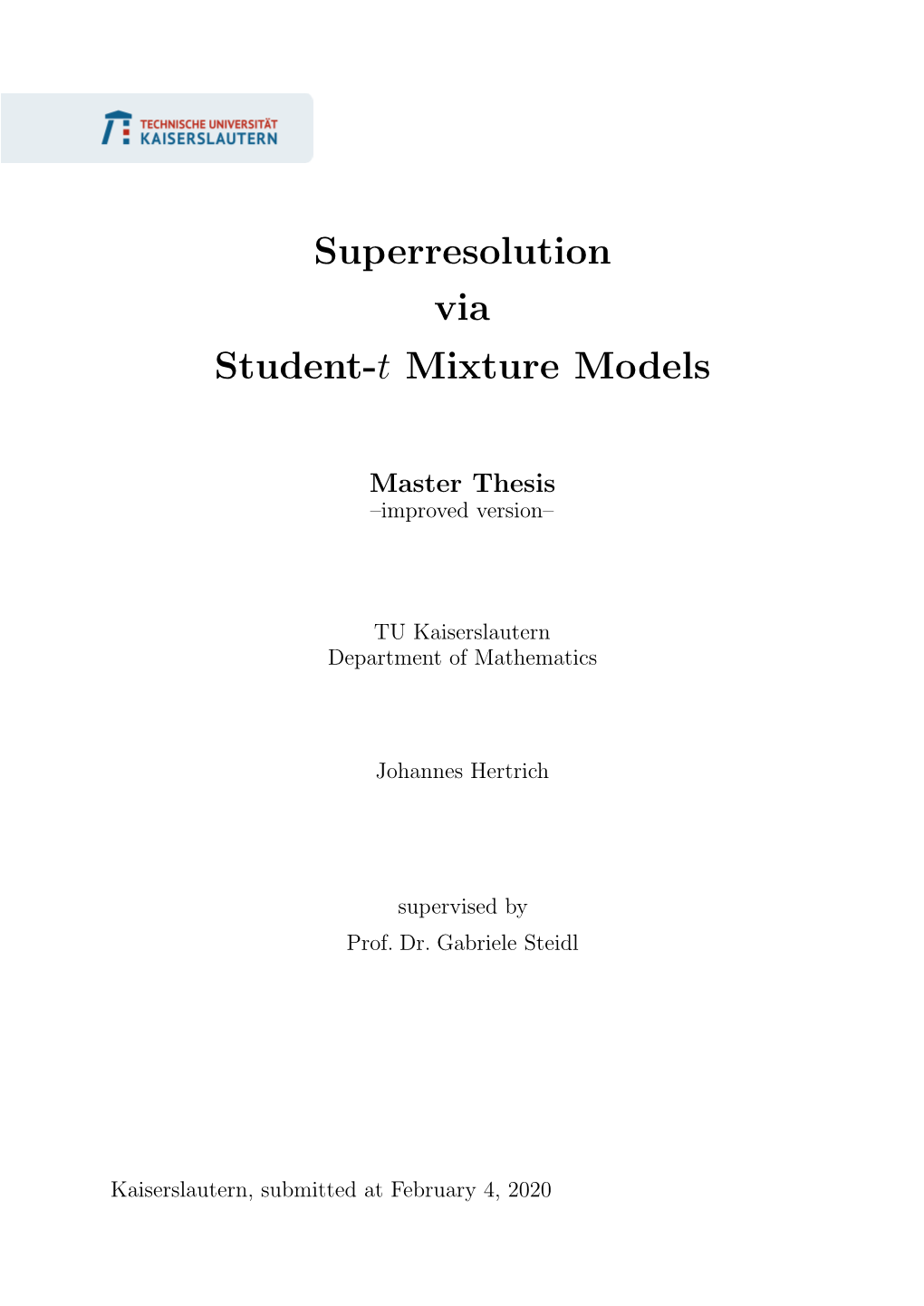 Superresolution Via Student-T Mixture Models