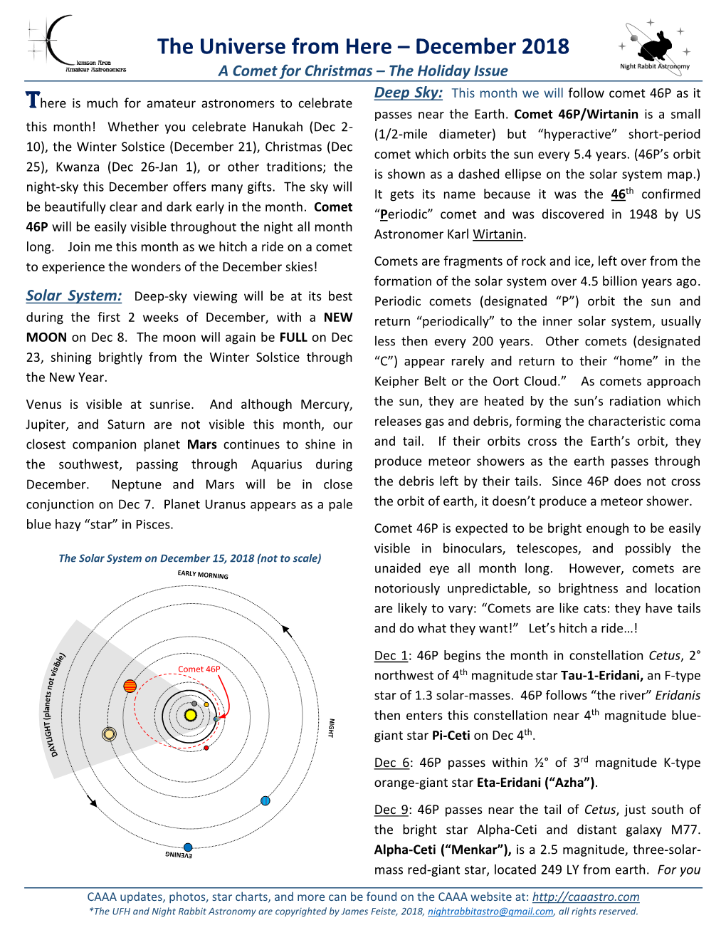 The Universe from Here – December 2018