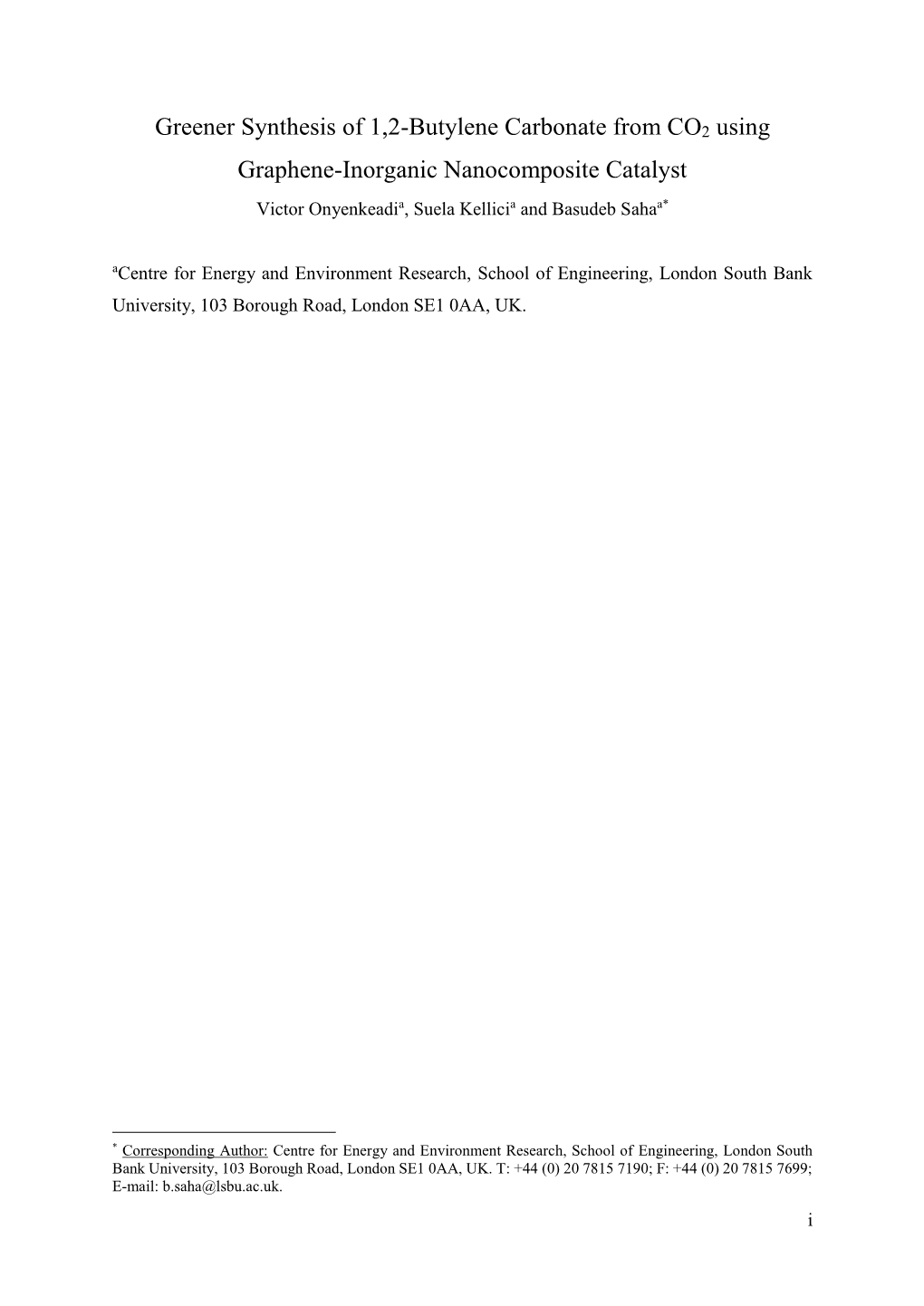 Greener Synthesis of 1,2-Butylene Carbonate from CO2 Using