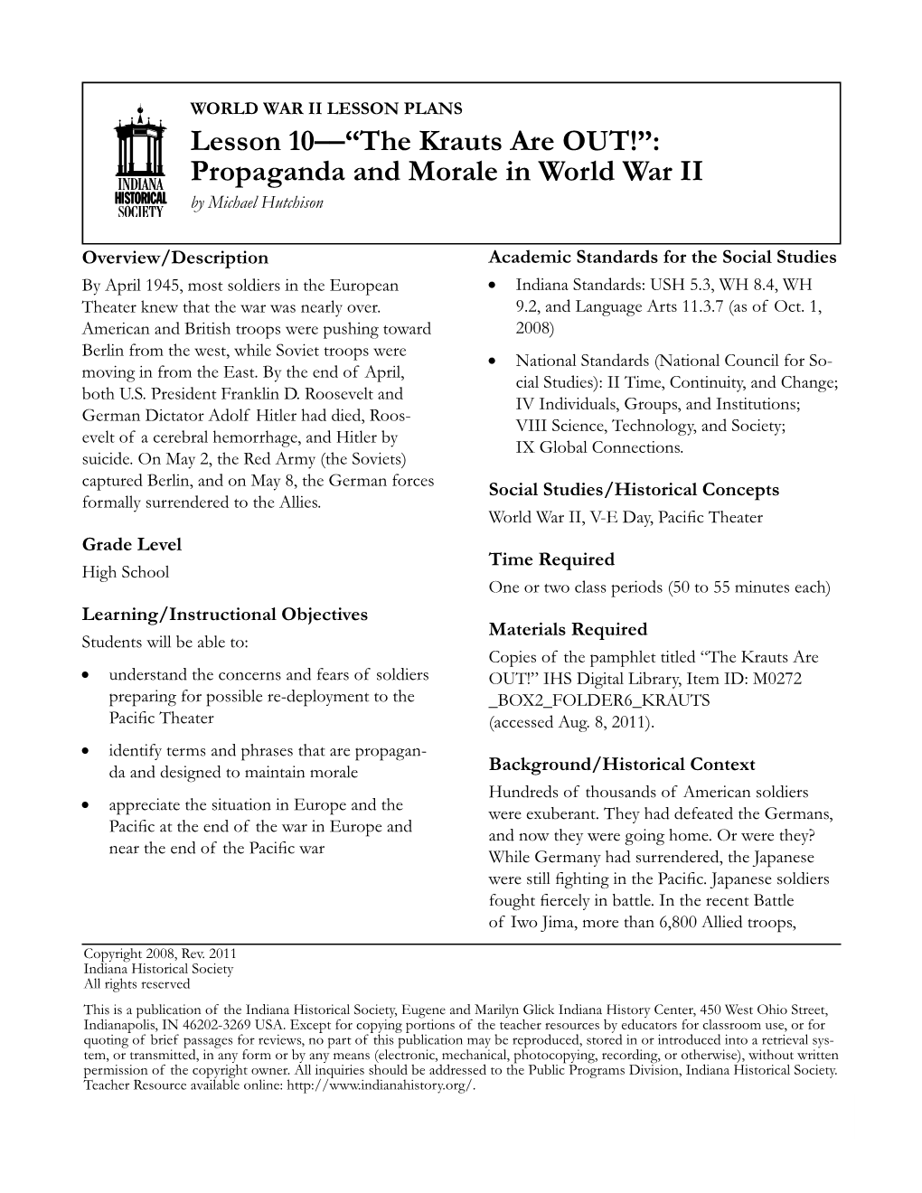 Propaganda and Morale in World War II by Michael Hutchison