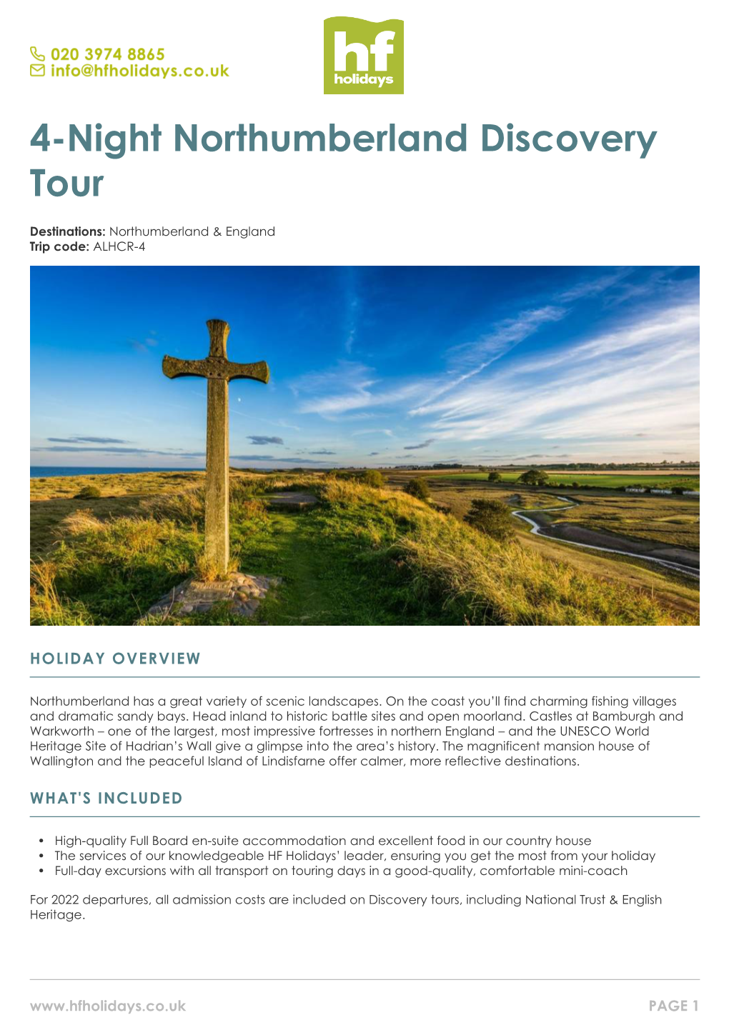 4-Night Northumberland Discovery Tour