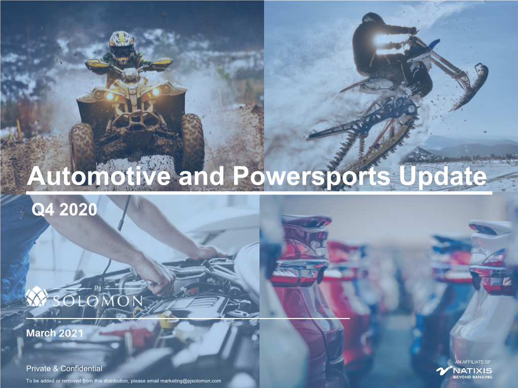 Automotive and Powersports Update Q4 2020