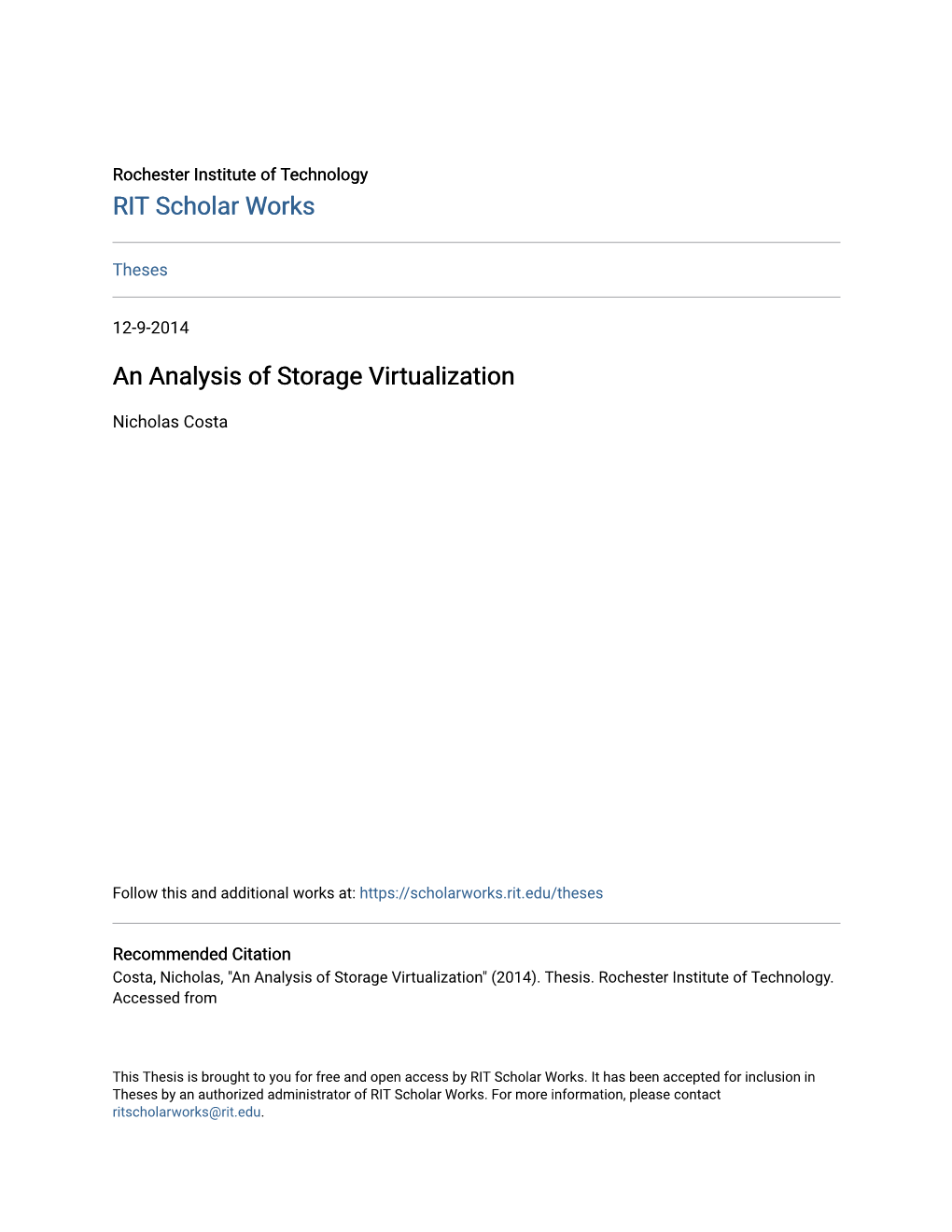 An Analysis of Storage Virtualization