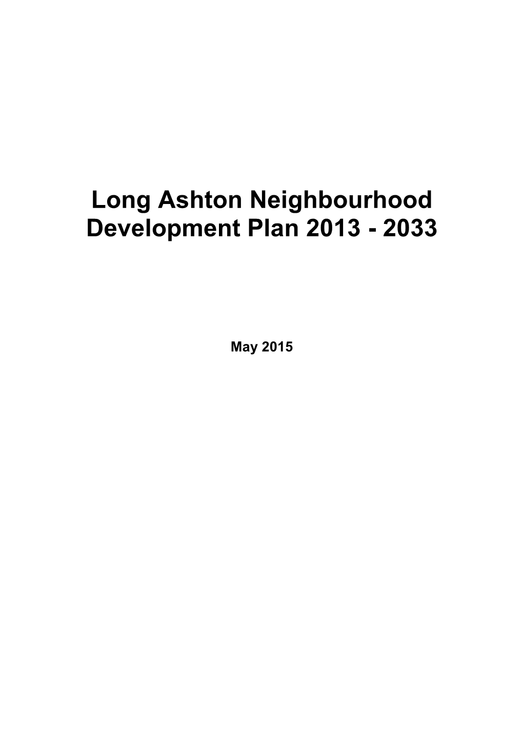 Long Ashton Neighbourhood Development Plan 2013 - 2033