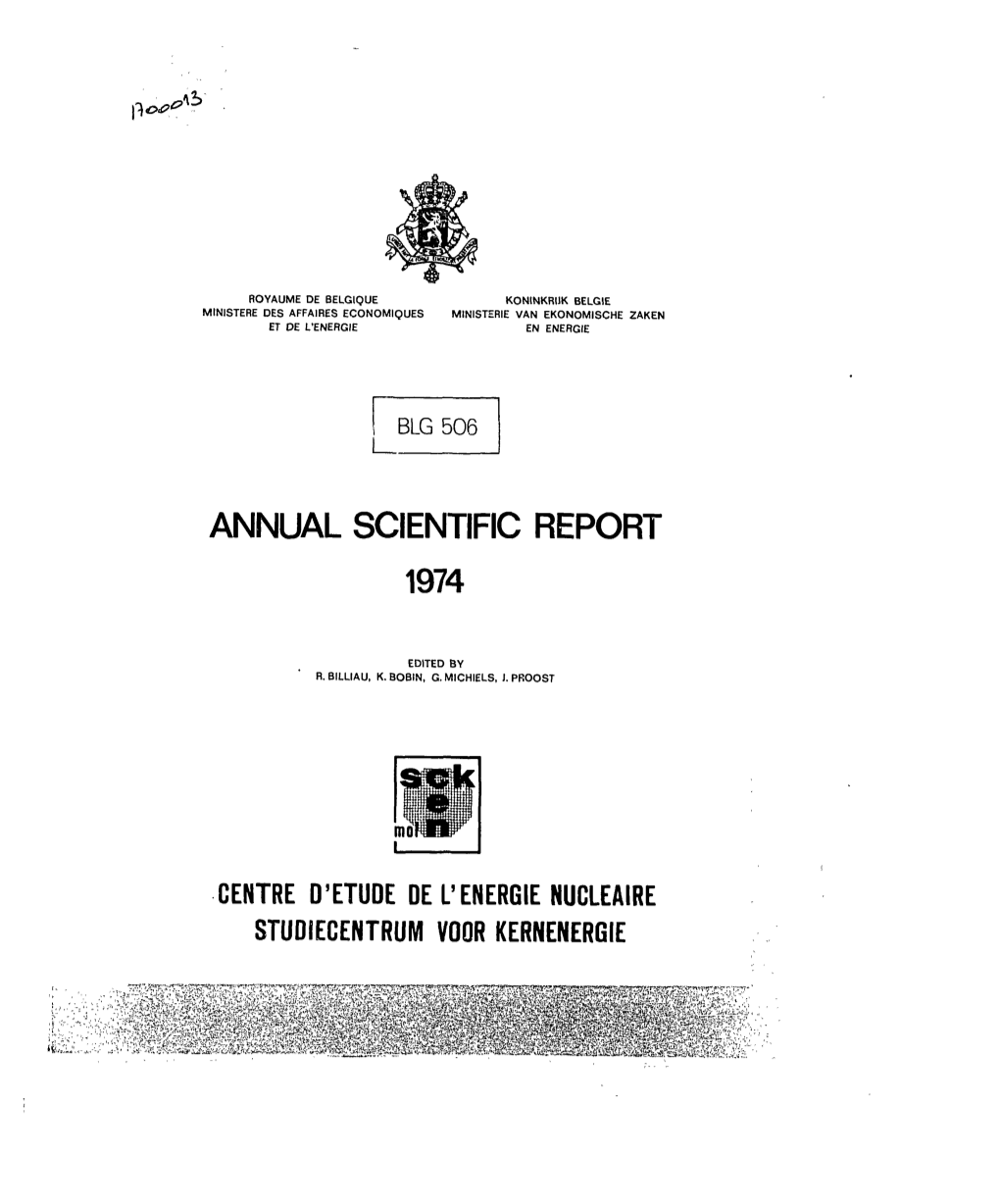 Annual Scientific Report 1974