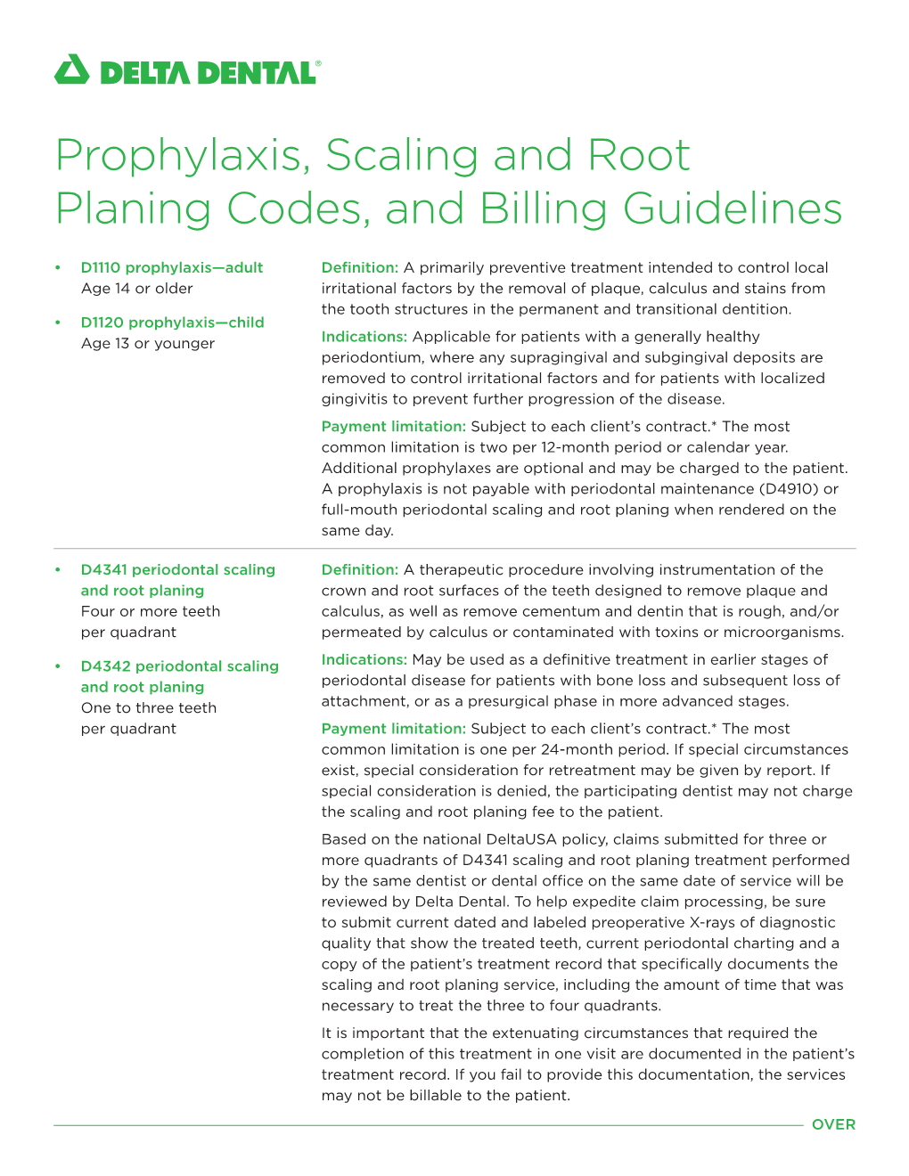 Prophylaxis and Root Planing Codes and Billing