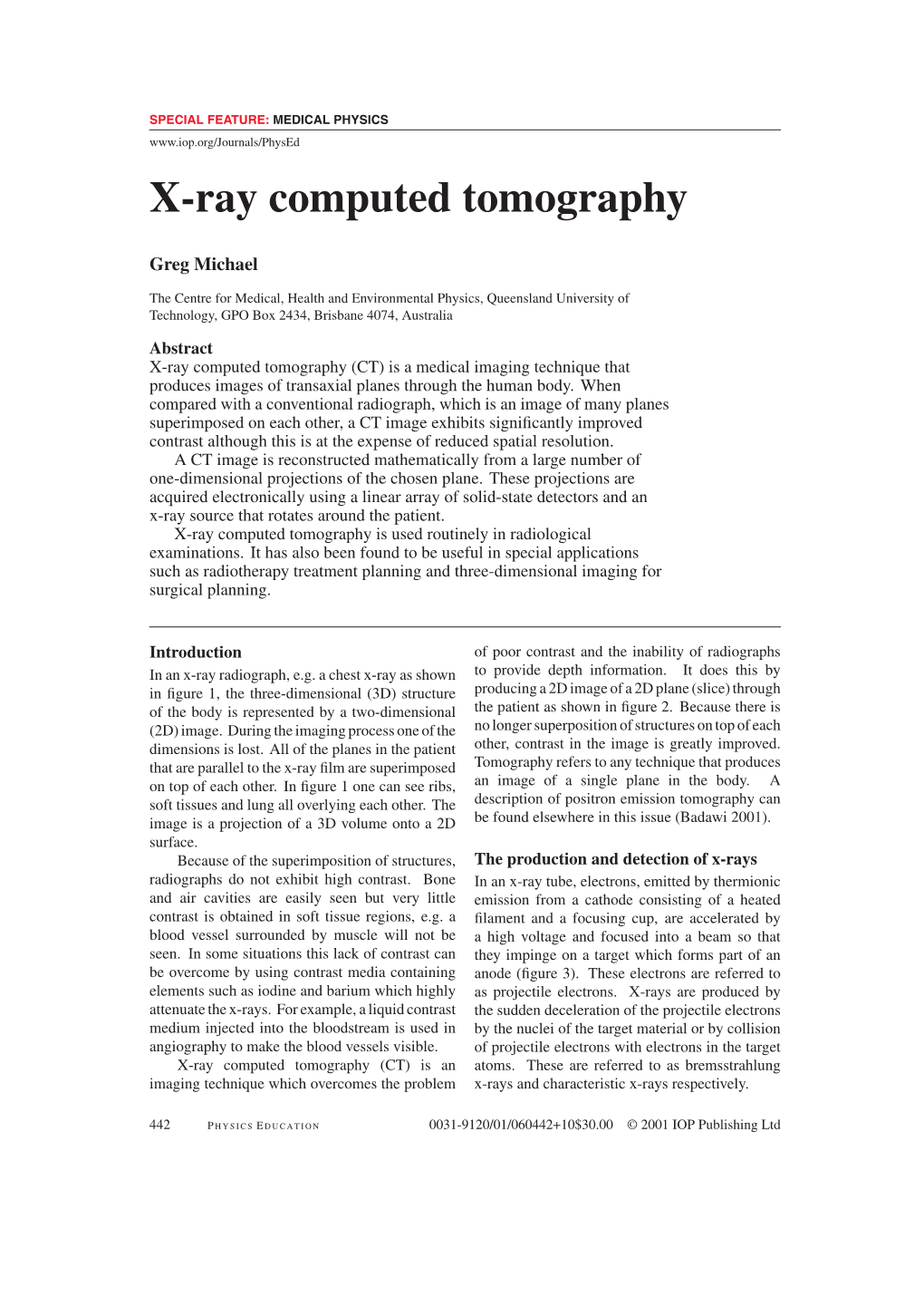 X-Ray Computed Tomography