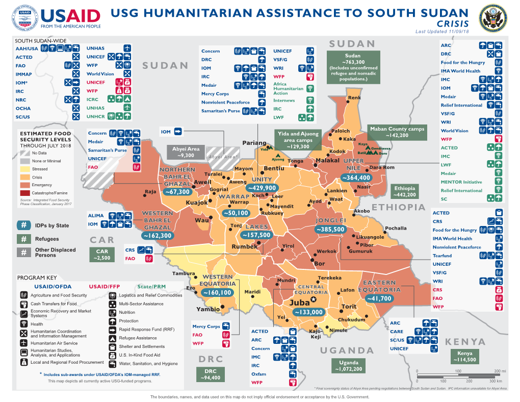 USG Humanitarian Assistance to South Sudan