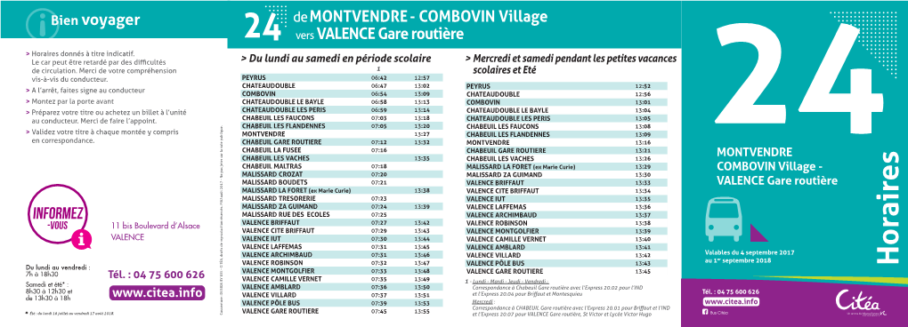 Horaires Donnés À Titre Indicatif