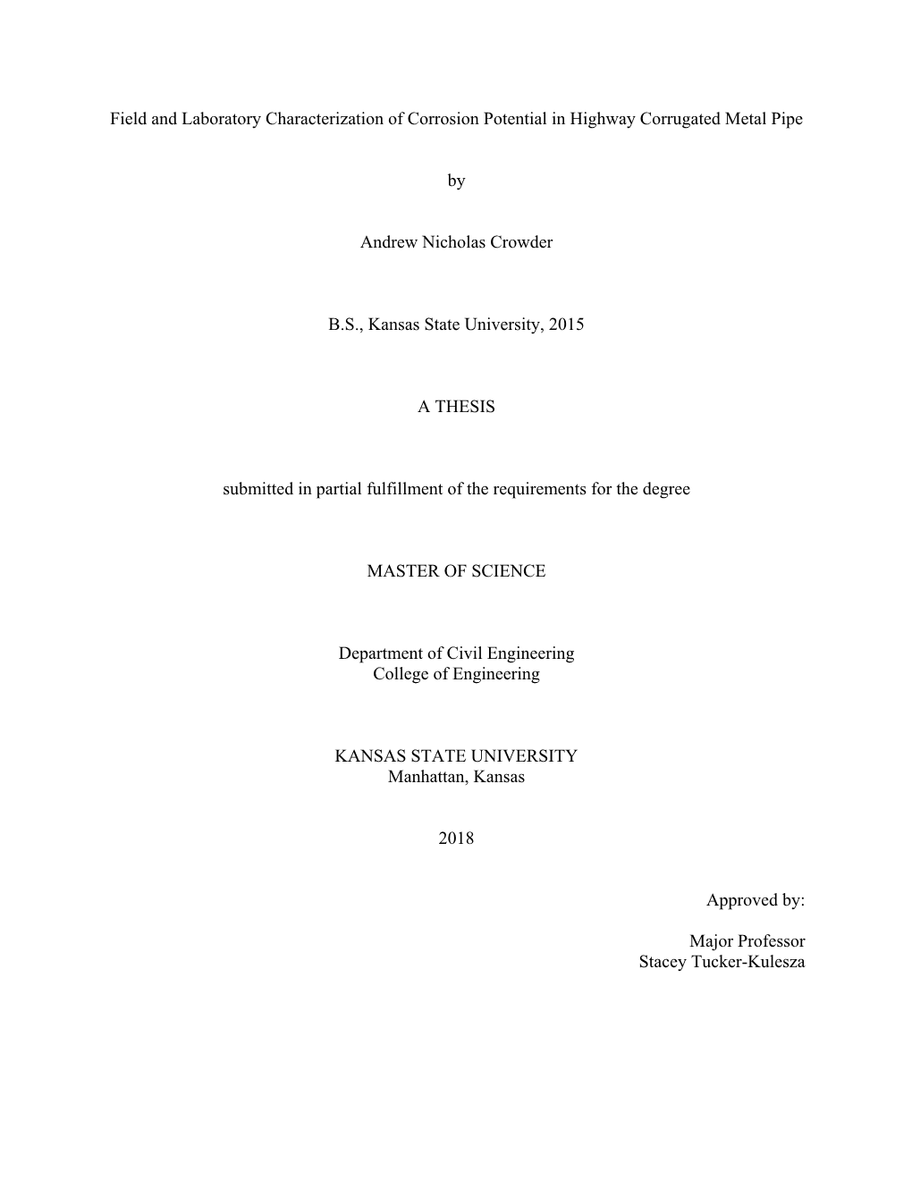 Field and Laboratory Characterization of Corrosion Potential in Highway Corrugated Metal Pipe