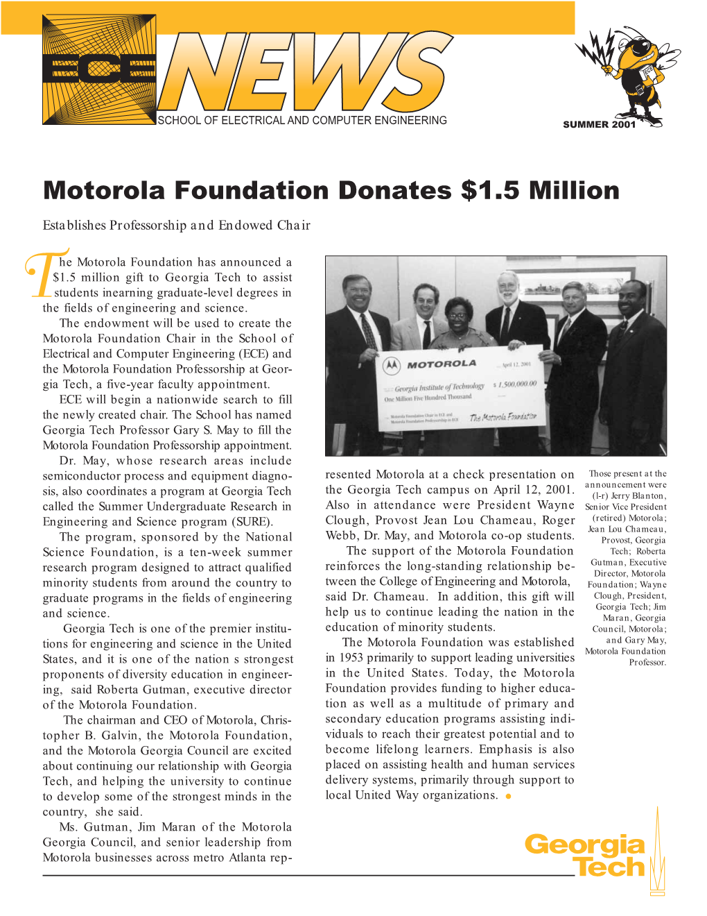 Motorola Foundation Donates $1.5 Million