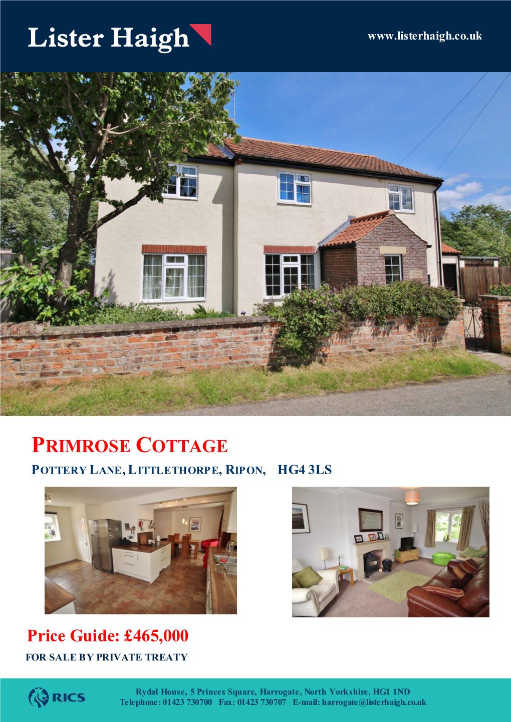 Primrose Cottage Pottery Lane, Littlethorpe, Ripon, Hg4 3Ls