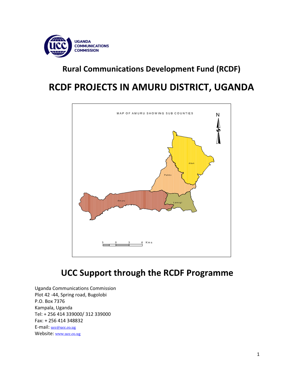 Rcdf Projects in Amuru District, Uganda