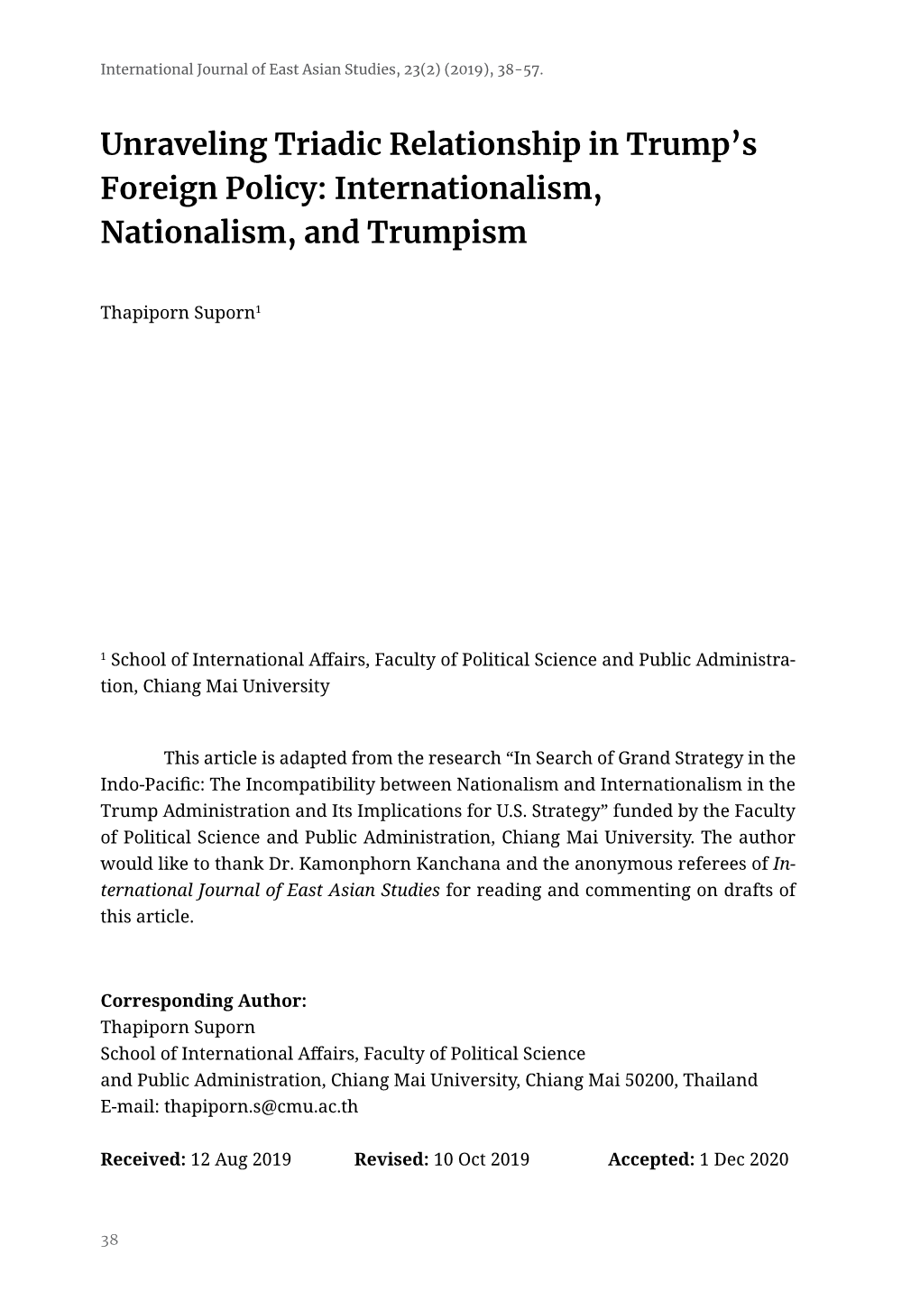 Internationalism, Nationalism, and Trumpism