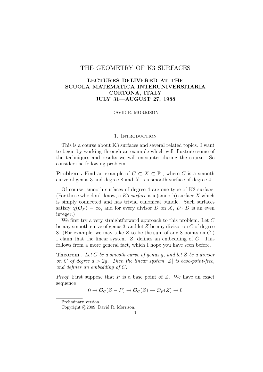 The Geometry of K3 Surfaces