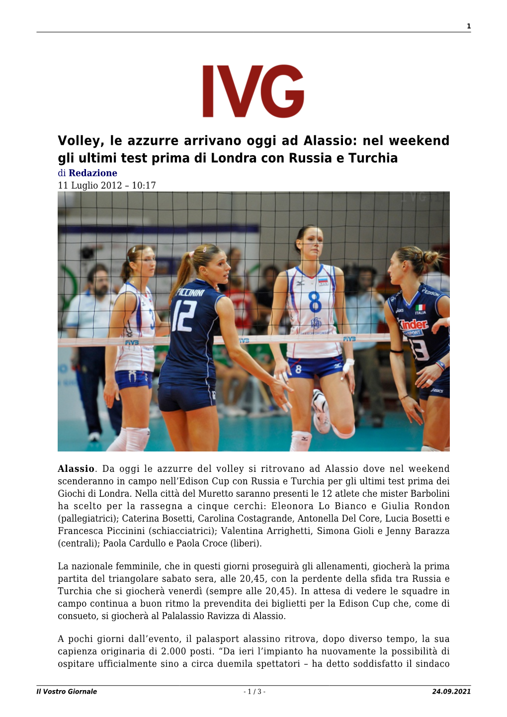 Il Vostro Giornale - 1 / 3 - 24.09.2021 2