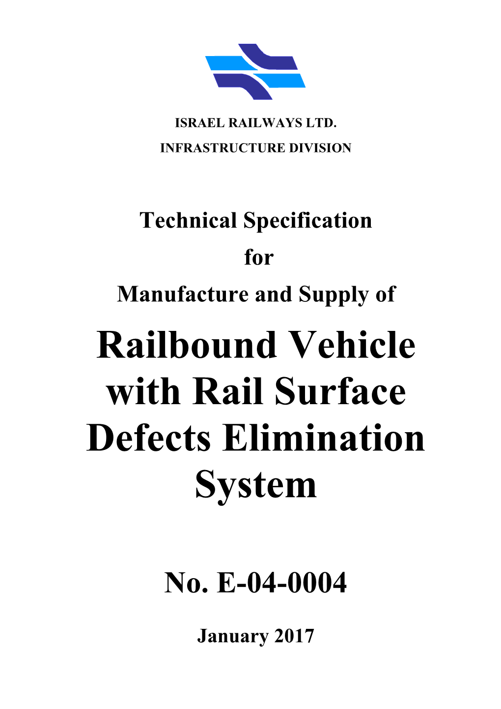 Technical Specification for ON-TRACK RAIL GRINDING