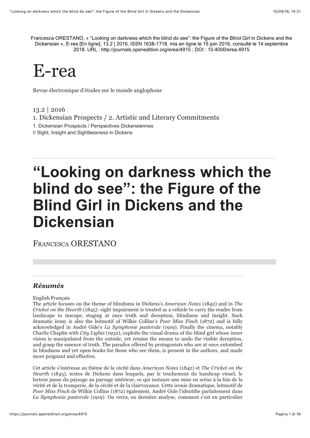 2016 Dickens Blind Girl