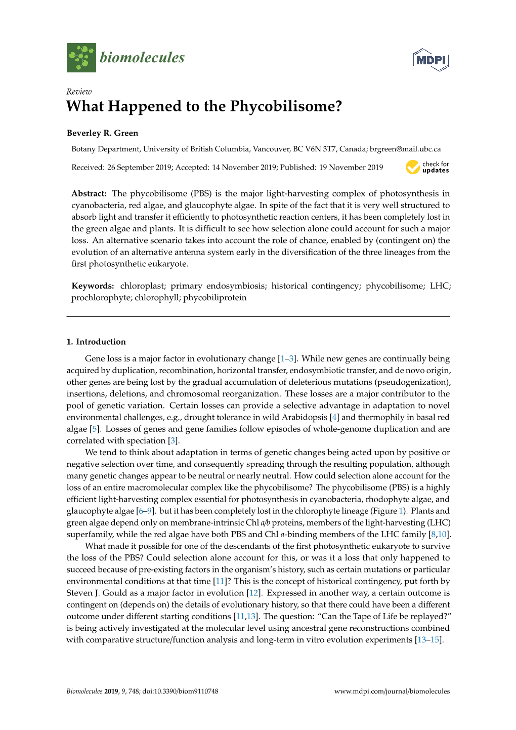 What Happened to the Phycobilisome?