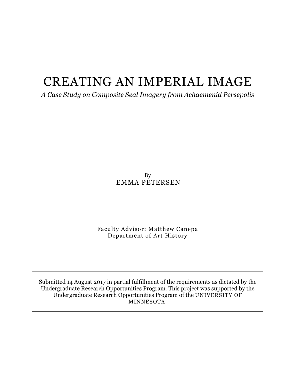 CREATING an IMPERIAL IMAGE a Case Study on Composite Seal Imagery from Achaemenid Persepolis