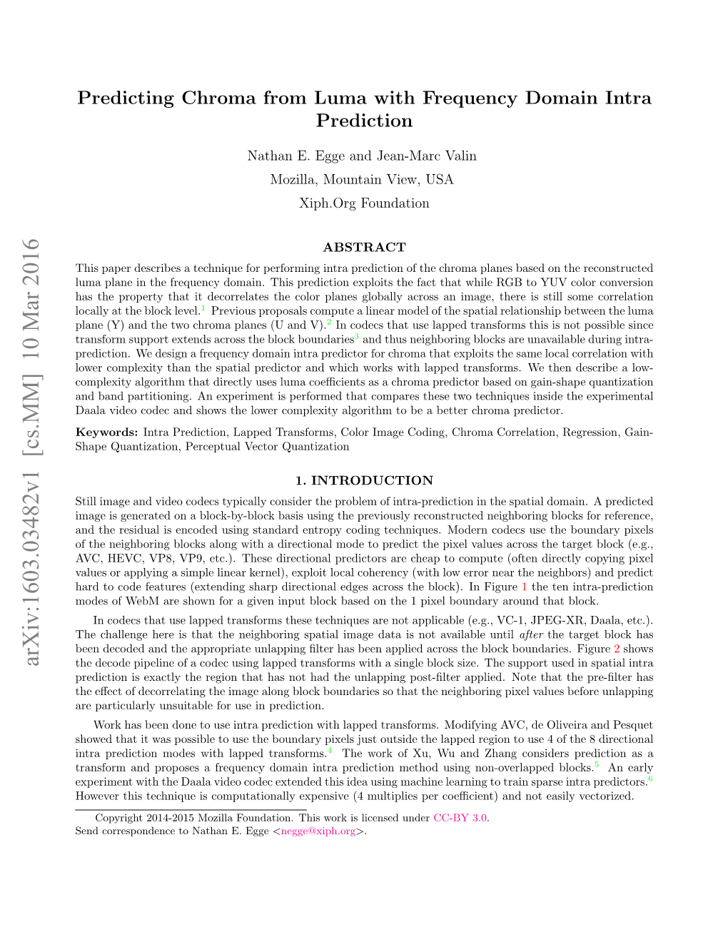 Predicting Chroma from Luma with Frequency Domain Intra Prediction