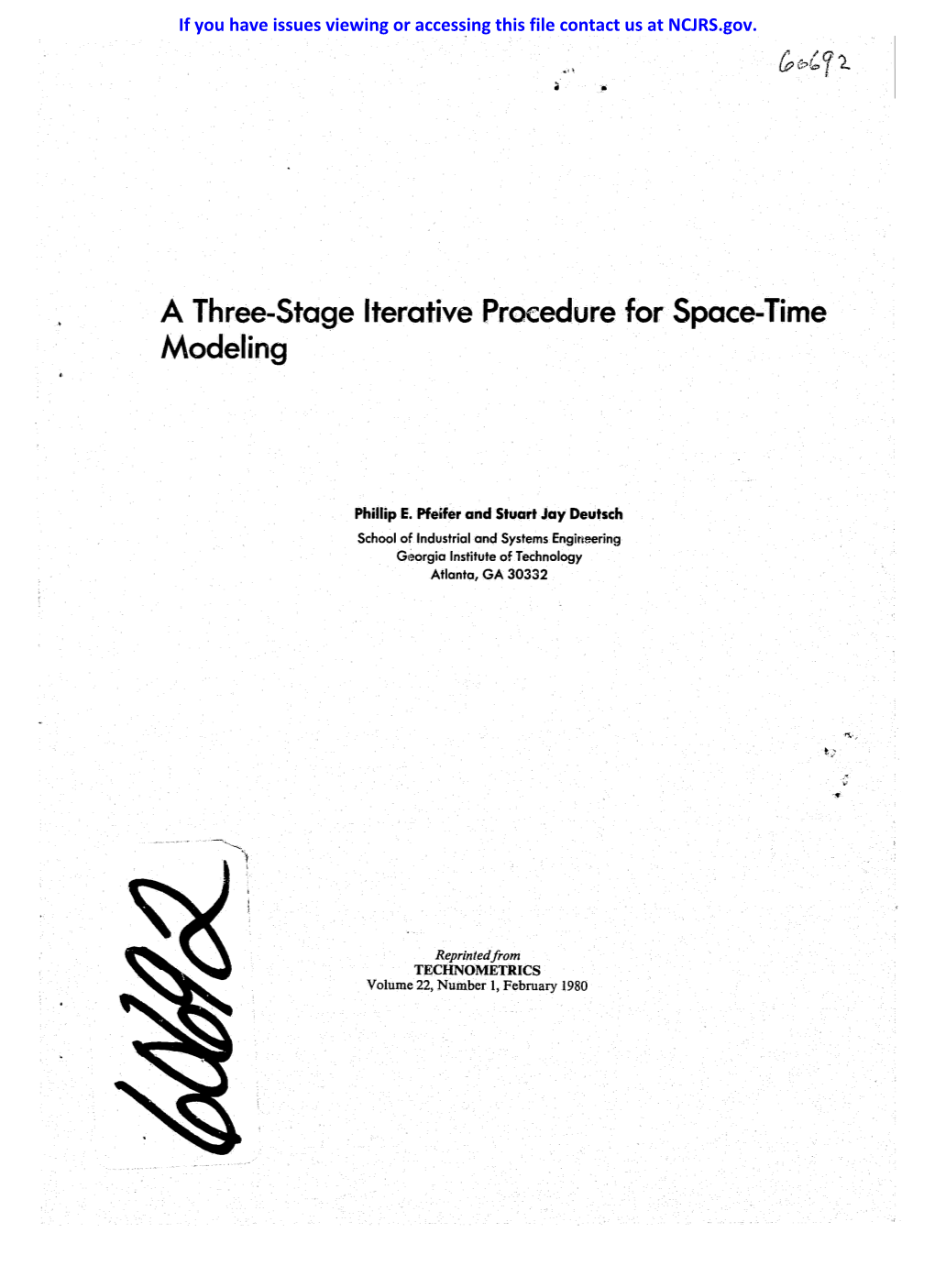 A Three-Stage Iterative Procedure for Space-Time Modeling