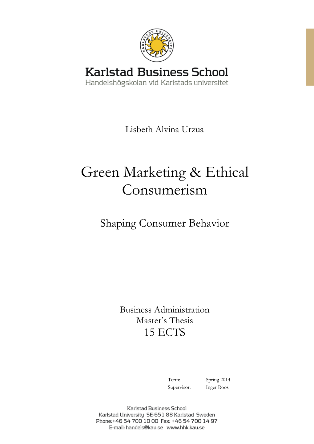 Green Marketing & Ethical Consumerism