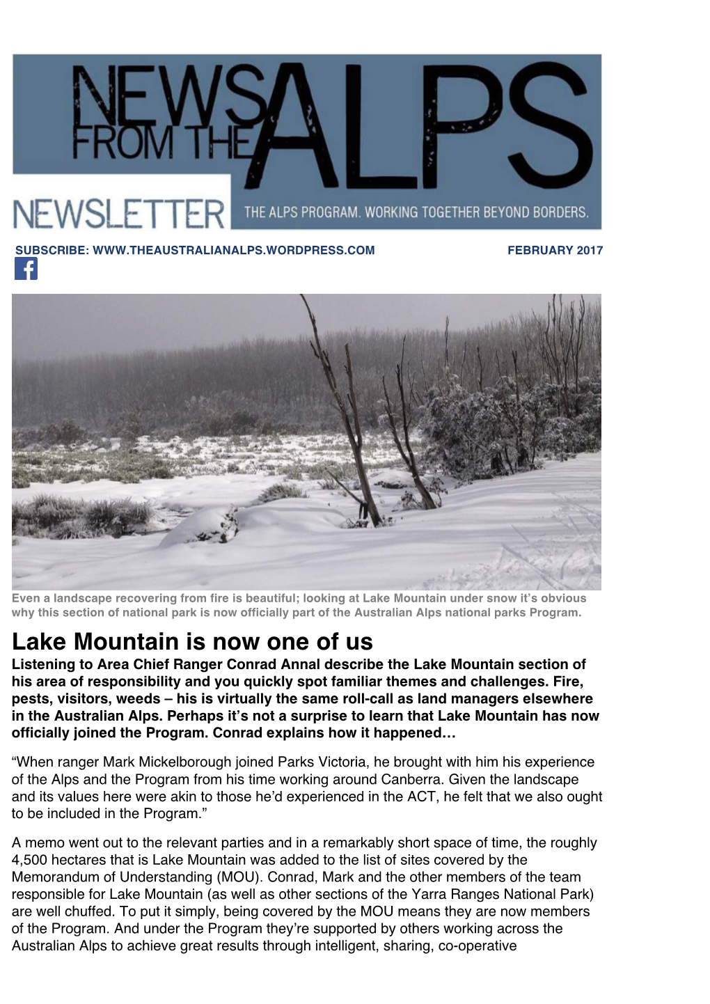 Lake Mountain Is Now One of Us