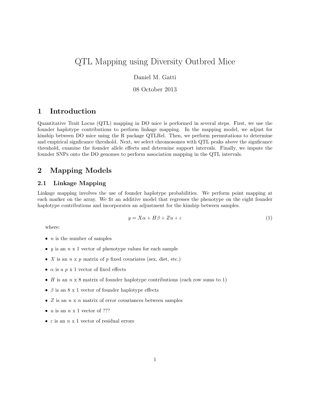 QTL Mapping Using Diversity Outbred Mice