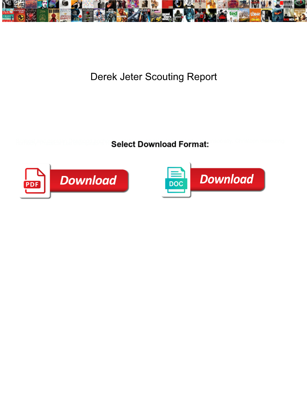 Derek Jeter Scouting Report